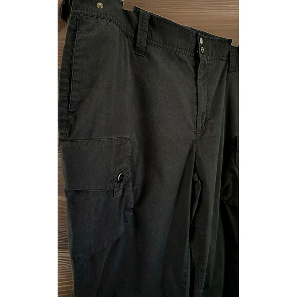 L-RL Lauren Active Cargo Pants Women's Size 16 Black Snap Closure & Pockets - Picture 3 of 16